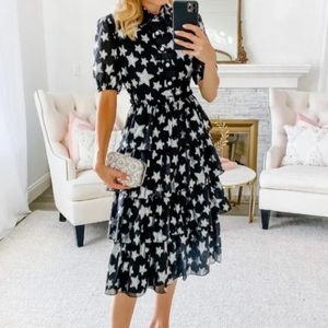 Halogen x Atlantic-Pacific Metallic Star Dress Size 4 NWOT